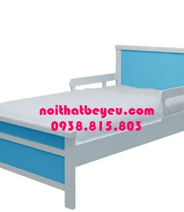 Giường Ngủ Trẻ Em Đẹp 1m2 Gỗ Tự Nhiên màu xanh