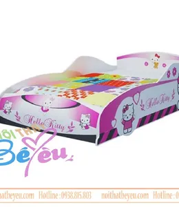 Giường ngủ trẻ em Hello kitty với hình ô tô