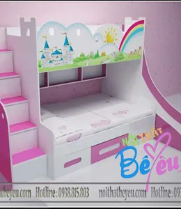 Giường Tầng Cho Bé Có Cầu Trượt