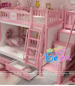 Giường Tầng Công Chúa Màu Hồng