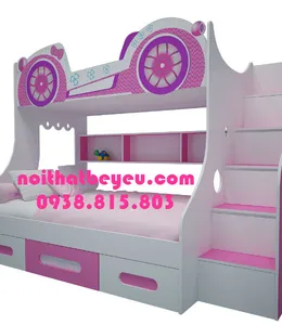 Giường Tầng Trẻ Em Hình Xe FUNNY Cho Bé Trai Bé Gái