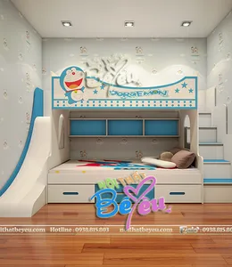Giường Tầng Trẻ Em Doremon Có Cầu Trượt