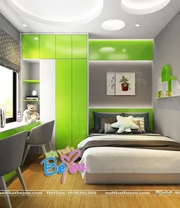 Phòng Ngủ Bé Gái Bé TRai Màu Xanh