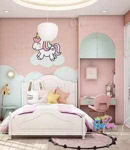 Phòng Ngủ Bé Gái Màu Hồng Pastel Sang Trọng