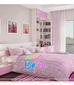 Phòng Ngủ Bé Gái Màu Hồng Xinh