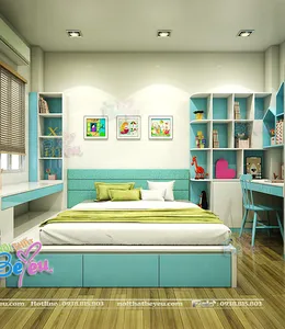 Phòng Ngủ Bé Trai màu Xanh Đẹp