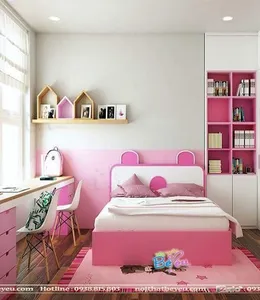 Phòng Ngủ Cho Bé Gái Màu Hồng Xinh Xắn