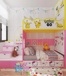 Phòng ngủ cho bé trai bé gái giường 2 tầng