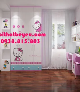 Tủ Quần Áo Trẻ Em Bằng Gỗ