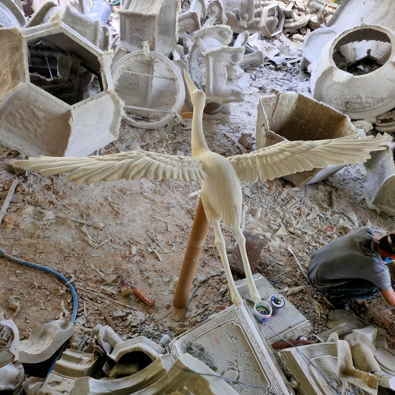 tạo khuôn chim sếu