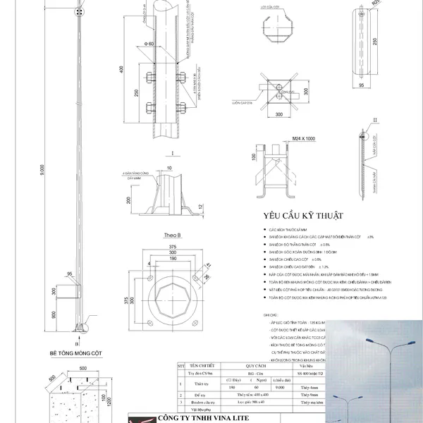 Trụ Đèn Chiếu Sáng 9m