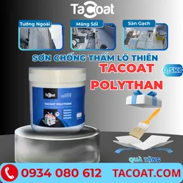 Sơn Chống Thấm Lộ Thiên TACOAT POLYTHAN (0,5KG) - Vết Nứt Tường Đứng, Sàn Mái, Sân Thượng, Sàn Âm, Tường Cũ, Mới