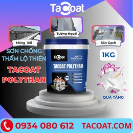 Sơn Chống Thấm Lộ Thiên TACOAT POLYTHAN (1KG) - Vết Nứt Tường Đứng, Sàn Mái, Sân Thượng, Sàn Âm, Tường Cũ, Mới