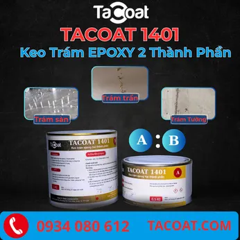 (1,5KG) TACOAT 1401 Keo Trấm Epoxy 2 Thành Phần - Xử Lý Vết Nứt, Gia Cố Các Mối Nối Bê Tông