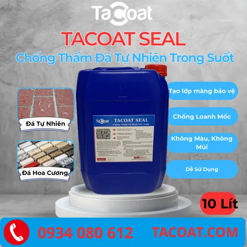 [10 Lít] Cho Đá Tự Nhiên, Đá Marble Cao Cấp, Gạch Gốm, Hoa Cương - Chống Thâm Đá Tự Nhiên Trong Suốt TACOAT SEAL