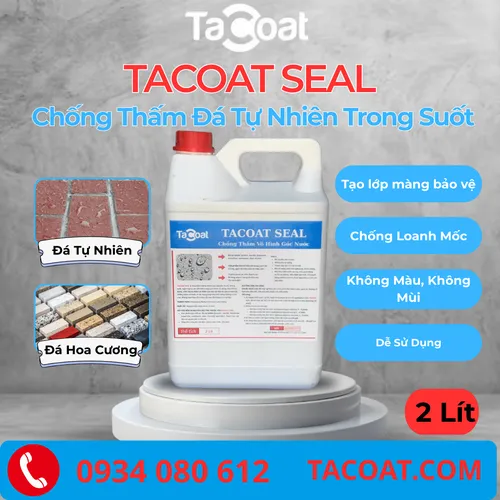 [2 Lít] Cho Đá Tự Nhiên, Đá Marble Cao Cấp, Gạch Gốm, Hoa Cương - Chống Thâm Đá Tự Nhiên Trong Suốt TACOAT SEAL