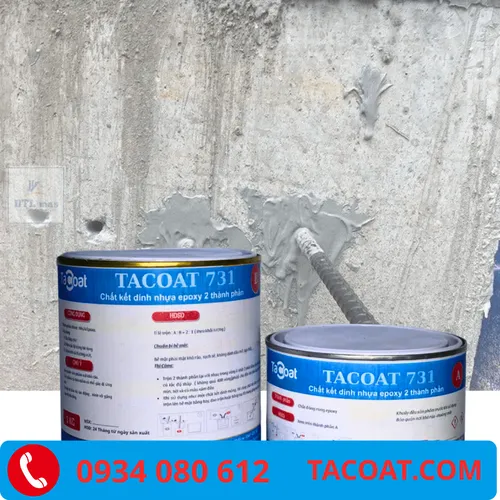 (1,5KG) TACOAT 731 Chất Kết Dính Gốc Epoxy 2 Thành Phần Keo Khoan Cấy Thép Bê Tông
