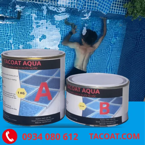 (1,5KG) TACOAT AQUA -  Keo Dán Gạch Dưới Nươc Không Cần Tháo Nước, Dán Gạch Trực Tiếp Dưới Nước