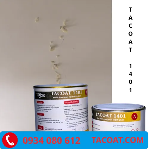 (1,5KG) TACOAT 1401 Keo Trấm Epoxy 2 Thành Phần - Xử Lý Vết Nứt, Gia Cố Các Mối Nối Bê Tông