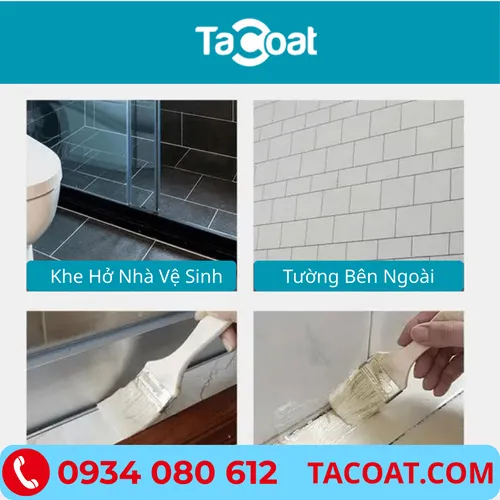 Sơn Chống Thấm Trong Suốt TACOAT-TS01 (0,5KG)-Chống thấm sàn vệ sinh, nền gạch men, tường ẩm, sàn mái.