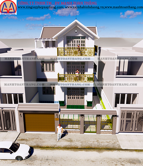 Thiết Kế Nhà Phố 3 Tầng Hiện Đại - Anh Chọn Bình Dương Thiết Kế Nhà Phố 3 Tầng Hiện Đại - Anh Chọn Bình Dương