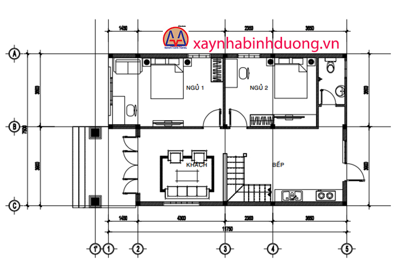 Mặt bằng trệt nhà cấp 4 tại Bình Dương