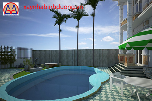hồ bơi biệt thự vườn Bình Dương