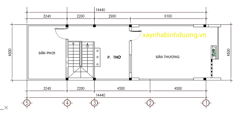 Thiết kế nhà phố 4.5m tại Bình Dương