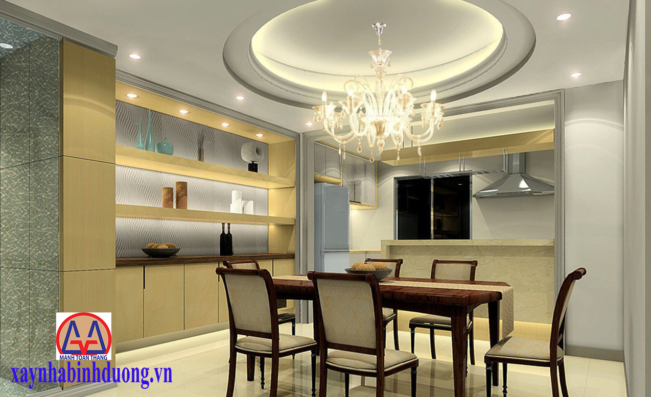 mẫu trần thạch cao phòng ăn 11