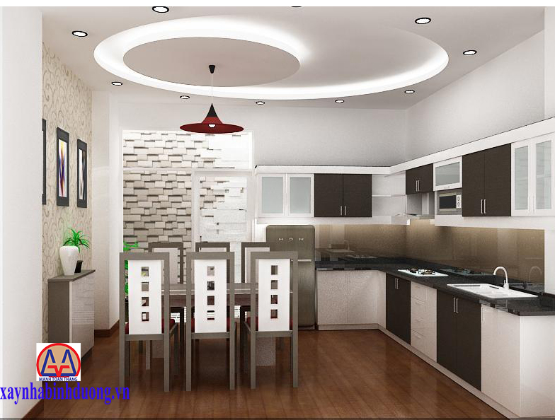 mẫu trần thạch cao phòng ăn 2