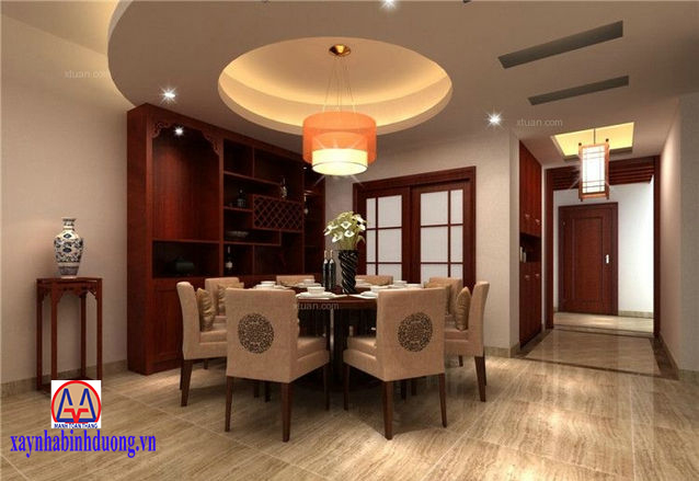 mẫu trần thạch cao phòng ăn 5