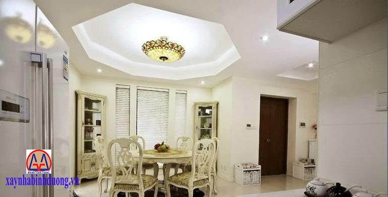 mẫu trần thạch cao phòng ăn 6
