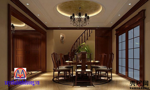 mẫu trần thạch cao phòng ăn 7