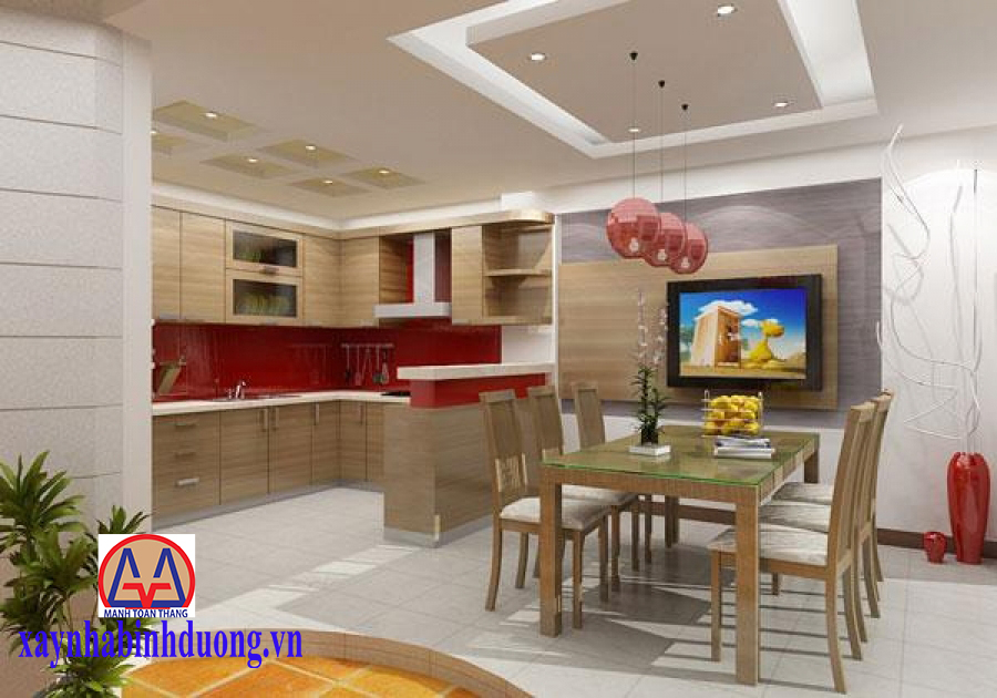 mẫu trần thạch cao phòng ăn 9
