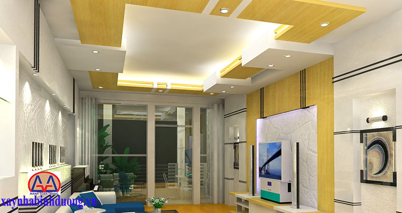 Mẫu trần thạch cao phòng khách 18