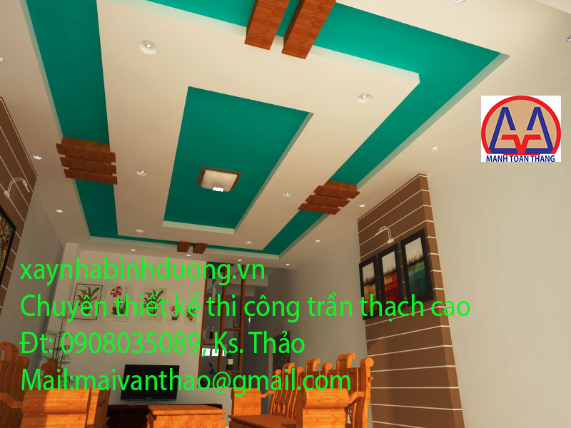 Mẫu trần thạch cao phòng khách 2