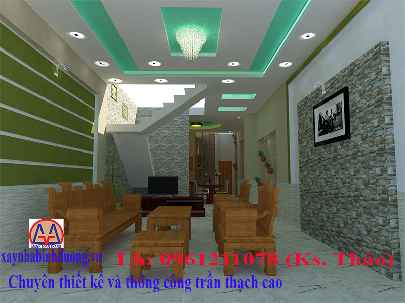 Mẫu trần thạch cao phòng khách 3