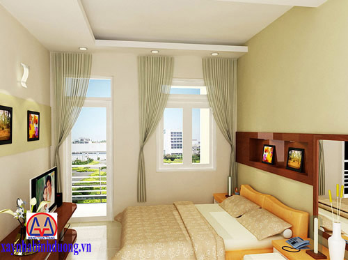 Mẫu trần thạch cao phòng ngủ mang phong cách hiện đại đơn giản