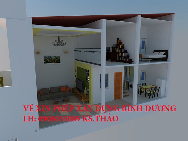 Xây nhà cấp 4 có gác lửng đẹp tại Bình Dương