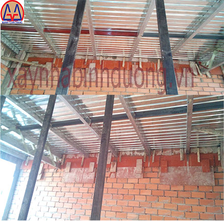 Gia cố sàn- chống sàn nhà gác lửng