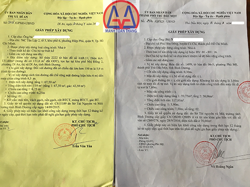 Xin giấy phép xây dựng ở Dĩ An Bình Dương