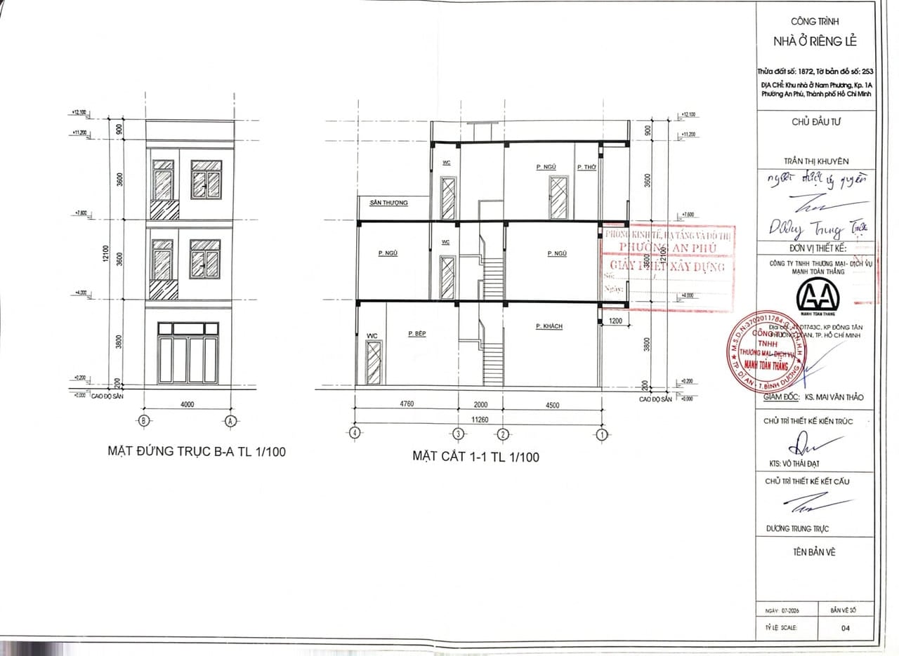 bản vẽ xin cấp phép xây dựng ở phường an phú