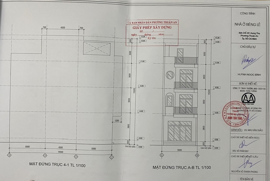 bản vẽ xin giấy phép xây dựng tân uyên bình dương