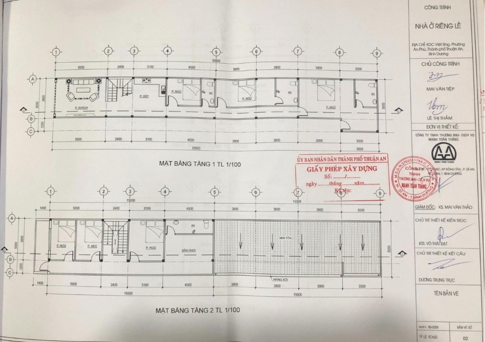bản vẽ xin giấy phép xây dựng ở phường Tân Uyên bản vẽ xin giấy phép xây dựng ở phường Tân Uyên
