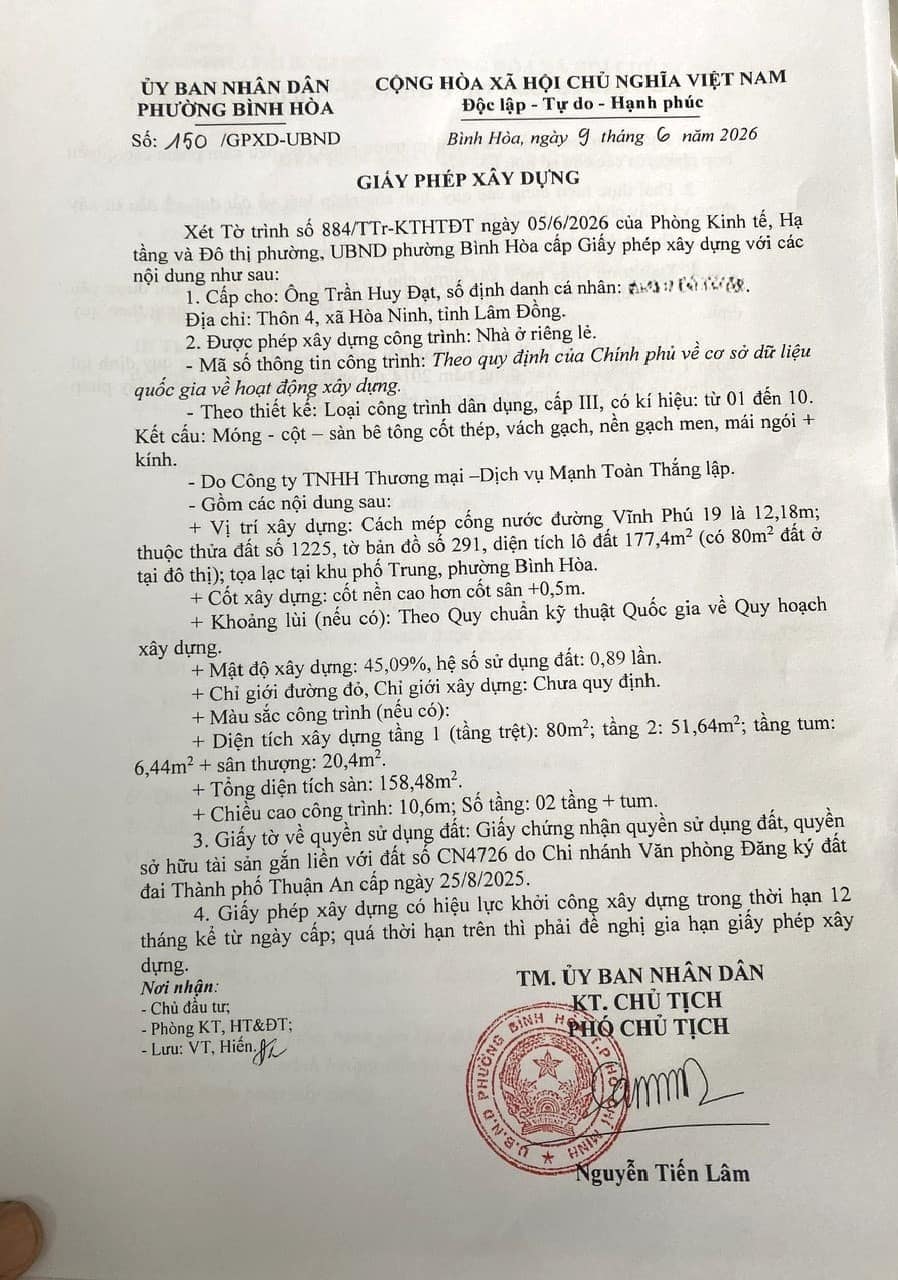 xin giấy phép xây dựng ở phường Bình Hòa - Dịch vụ trọn gói