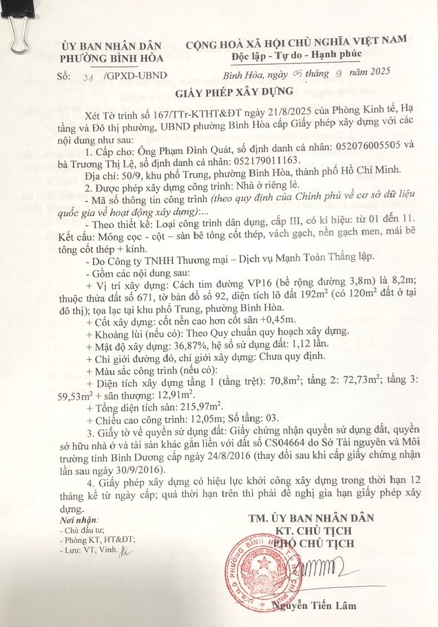 giấy phép xây dựng ở An Phú giấy phép xây dựng ở An Phú