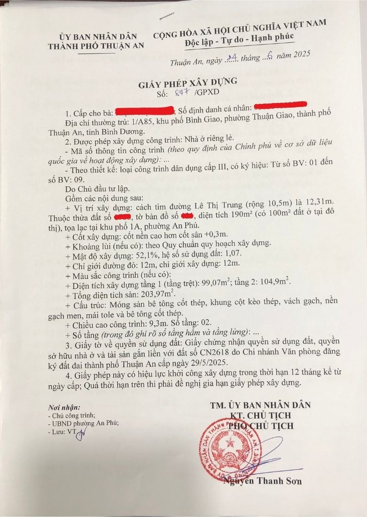 giấy phép xây dựng ở phường An Phú giấy phép xây dựng ở phường An Phú
