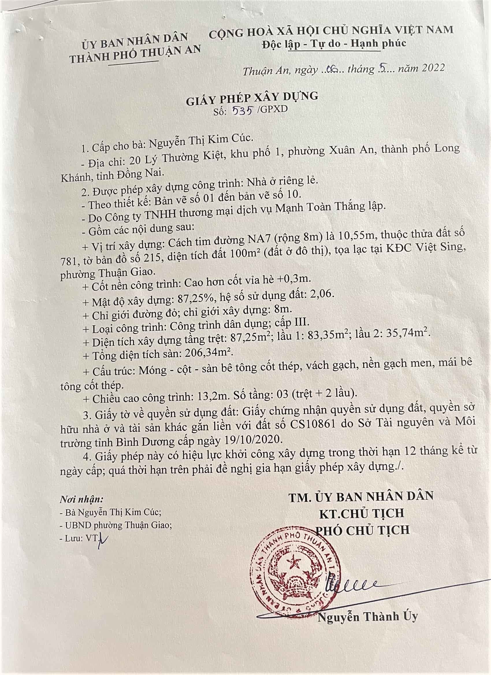 Giấy phép xây dựng Phường Thuận Giao Giấy phép xây dựng Phường Thuận Giao
