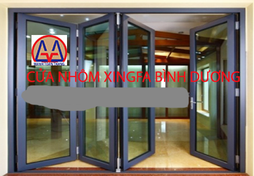 cửa đi 4 cánh mở quay 01 nhôm xingfa Bình Dương