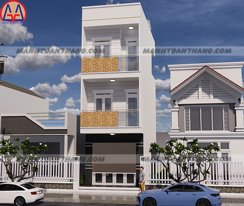 Mẫu Nhà 3 Tầng Mặt Tiền 4m Dài 8m (2) Mẫu Nhà 3 Tầng Mặt Tiền 4m Dài 8m (2)
